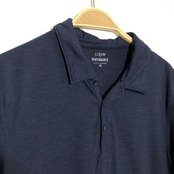 J. Crew Polo Shirt Mens Medium Blue Performance Golf Stretch Soft Preppy - Picture 2 of 9